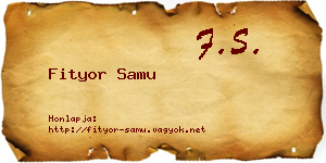 Fityor Samu névjegykártya